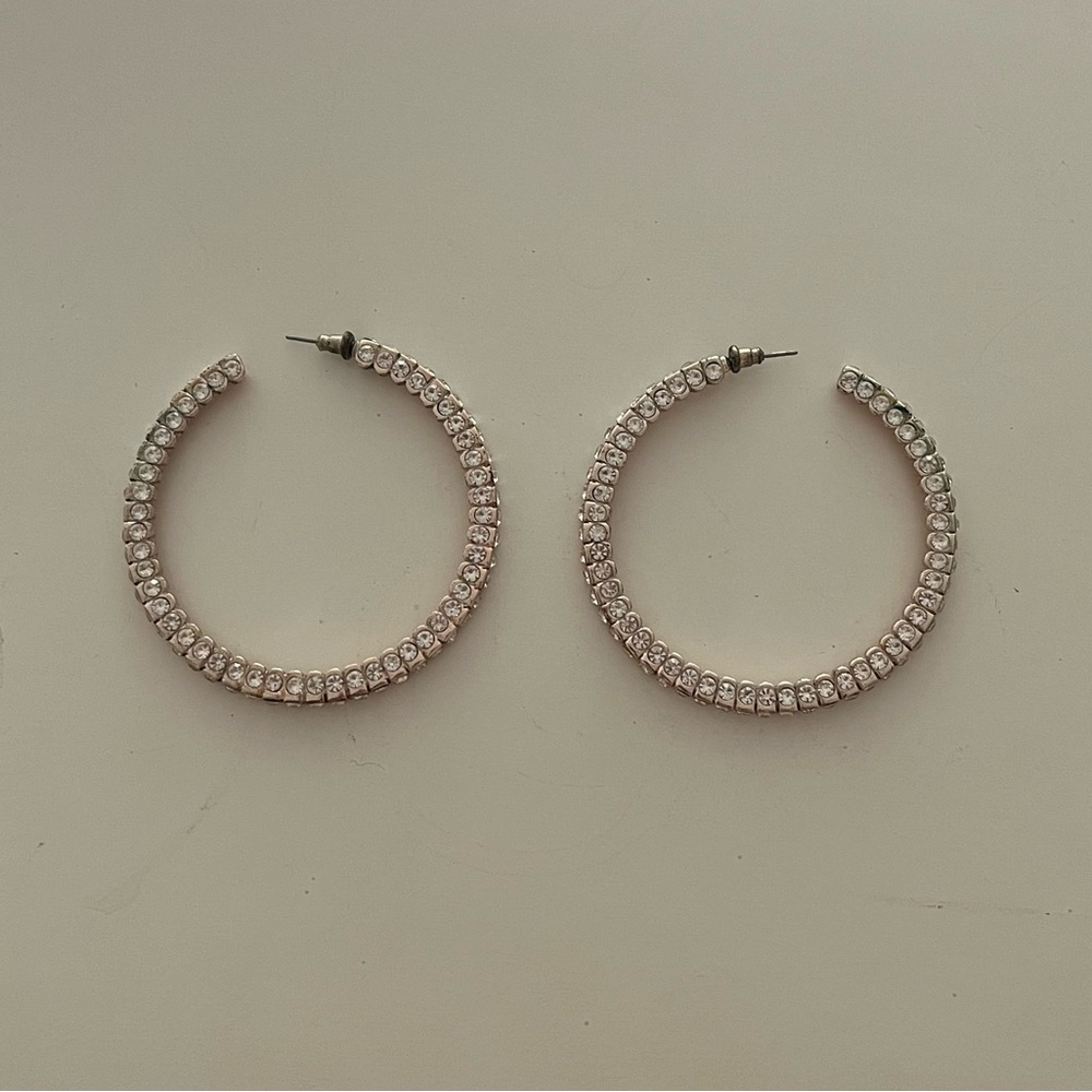 Gold Diamond Hoop Earrings